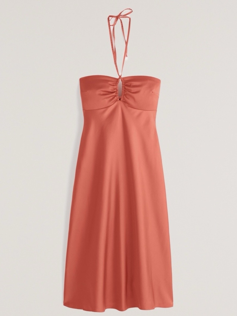 Abercrombie & Fitch Coral Halter Midi Dress